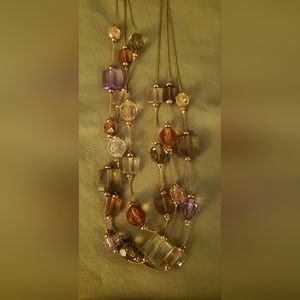 Costume Beaded Gold Tone Necklace